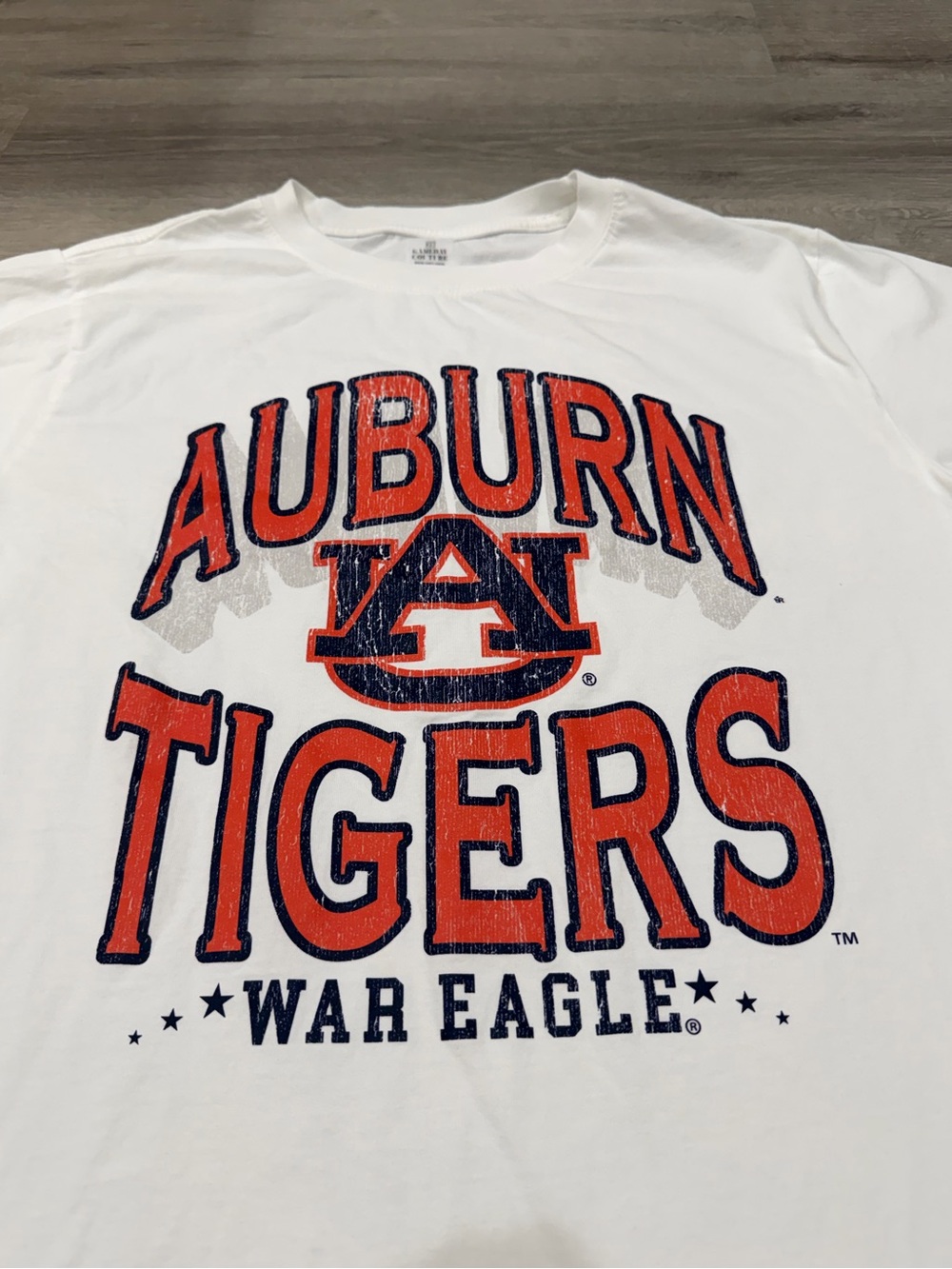 Auburn Tigers White Graphic Tee - Collegiate Short Sleeve